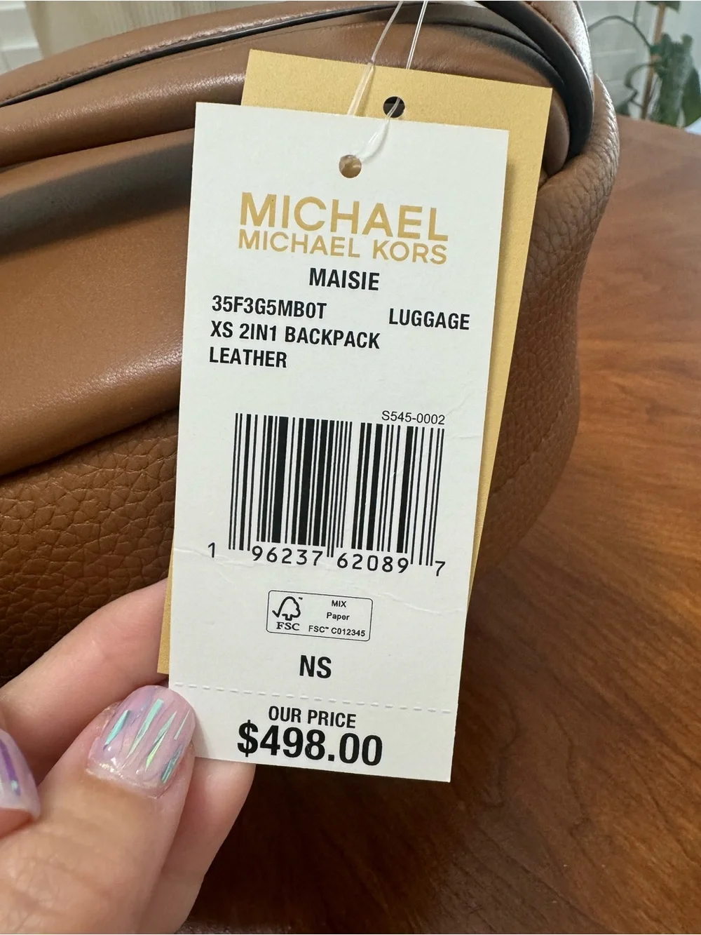 Michael Kors Brown Mini Logo Backpack with Gold Hardware